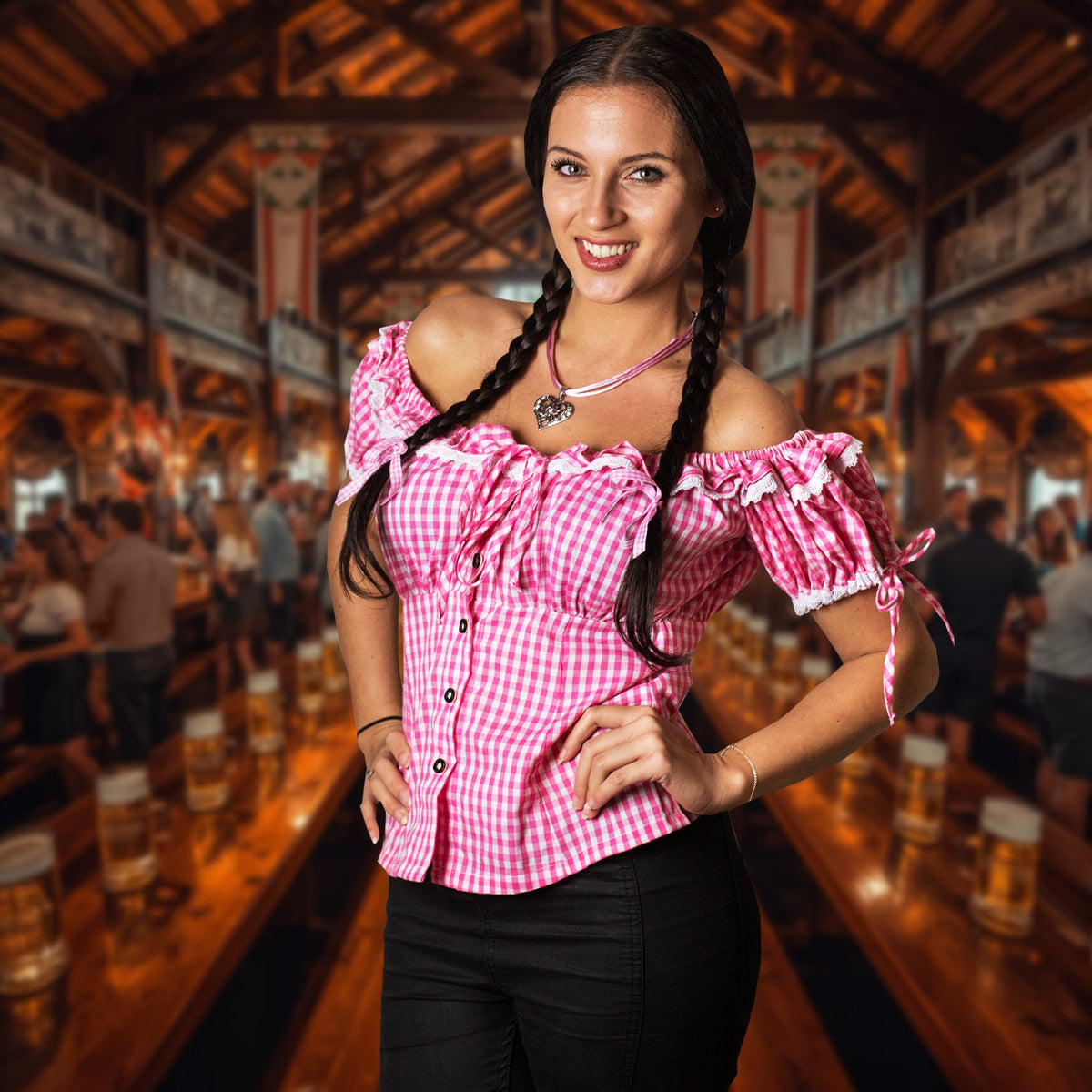 1317 Bavarian blouse Liesl Pink - Beerfest collection