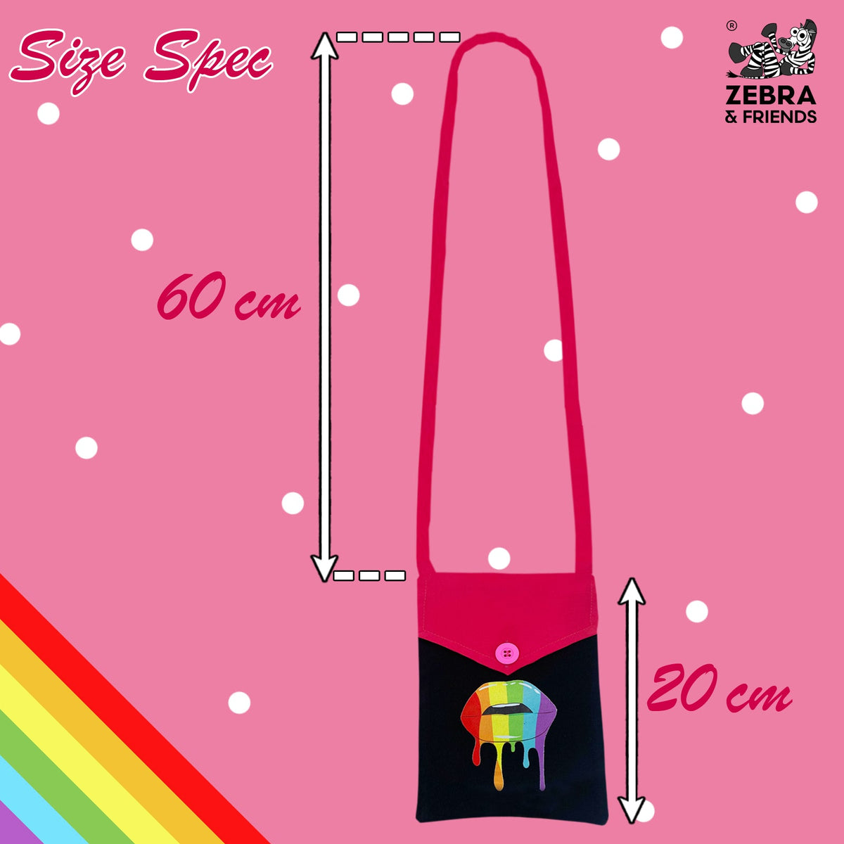 6019 Rainbow lips bag