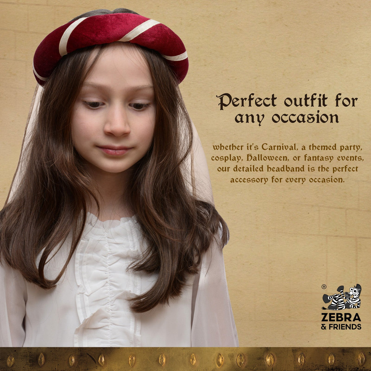 3715 Medieval Tiara Elizabeth burgundy - Medieval collection