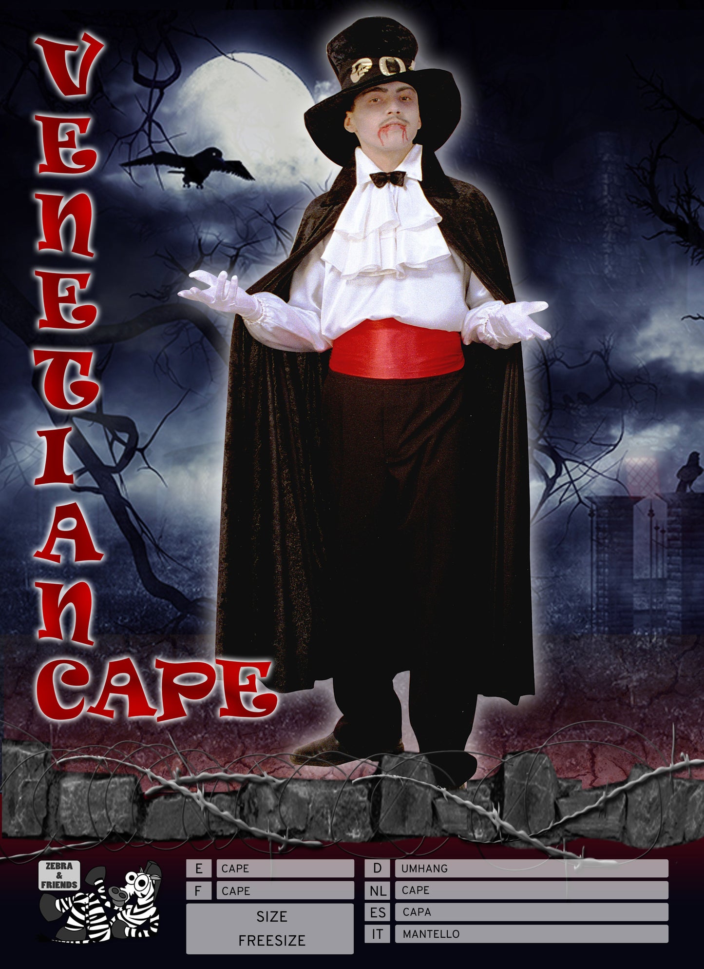 1003/1 Venetian cape black - The horror factory collection