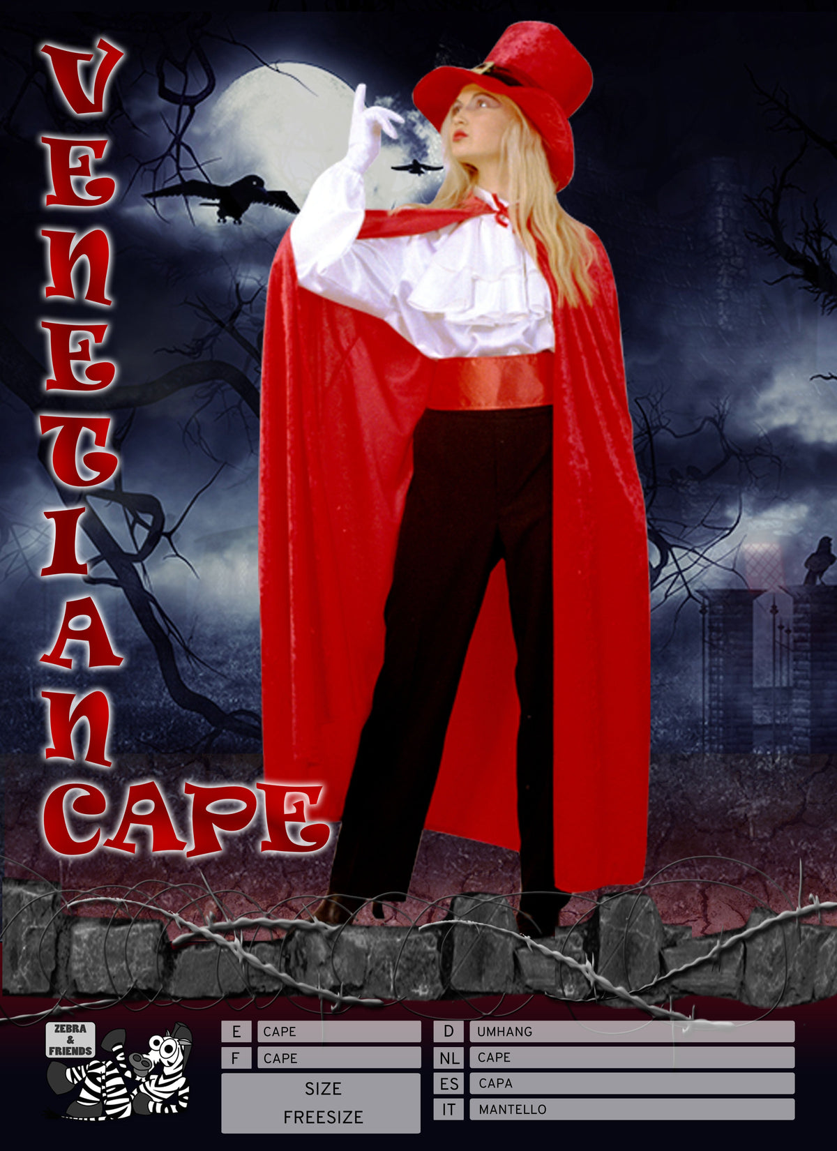 1003/4 Venetian cape red - The horror factory collection