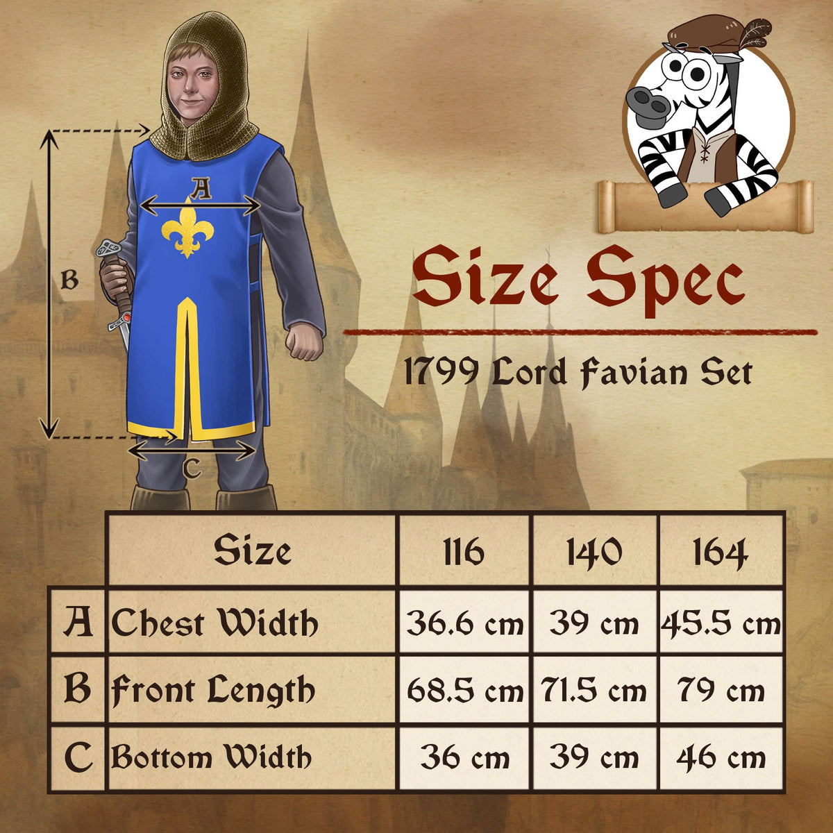 1801 Lord Favian Blue / yellow - Medieval collection