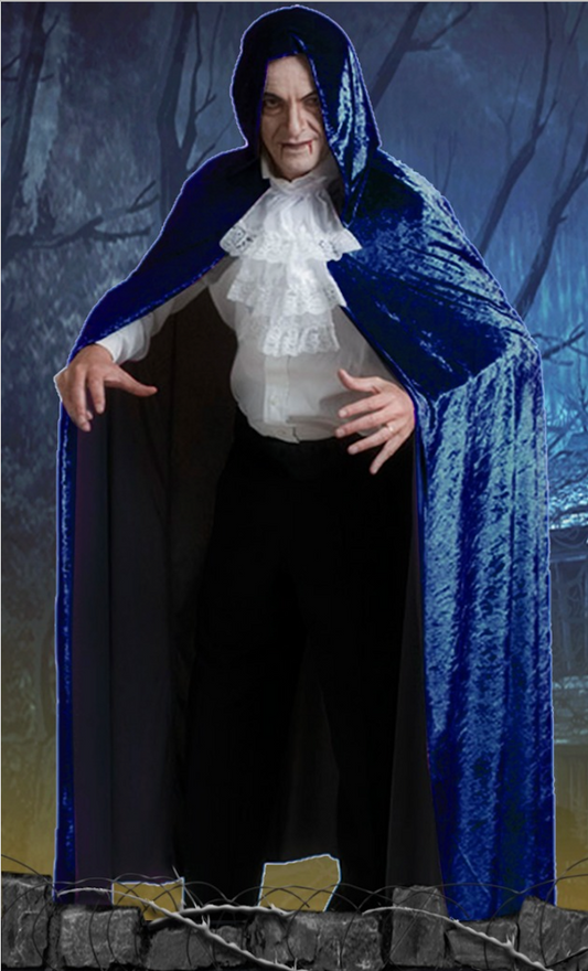 1006/7 Hooded cape blue - The horror factory collection