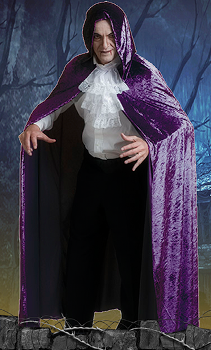 1006/2 Hooded cape purple - The horror factory collection