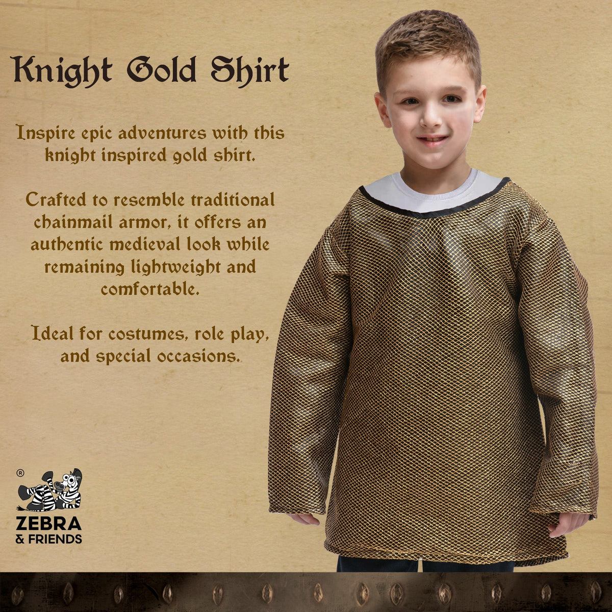 1806 Knight shirt gold  - Medieval collection