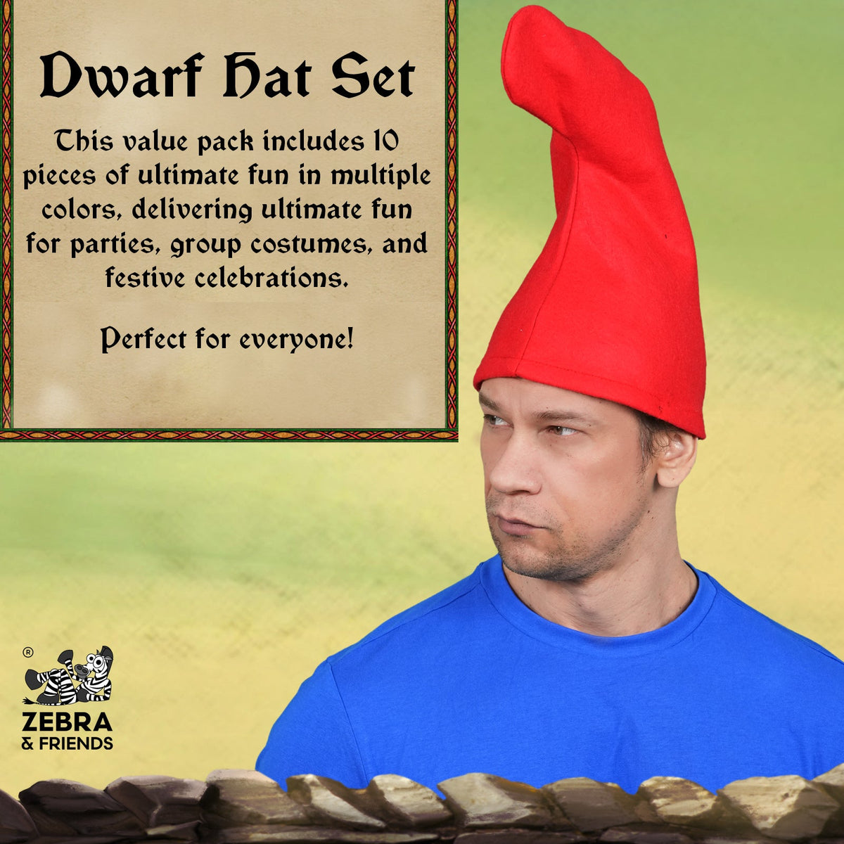 3606 Dwarf cap - Set of 10 pcs - Once upon a time collection