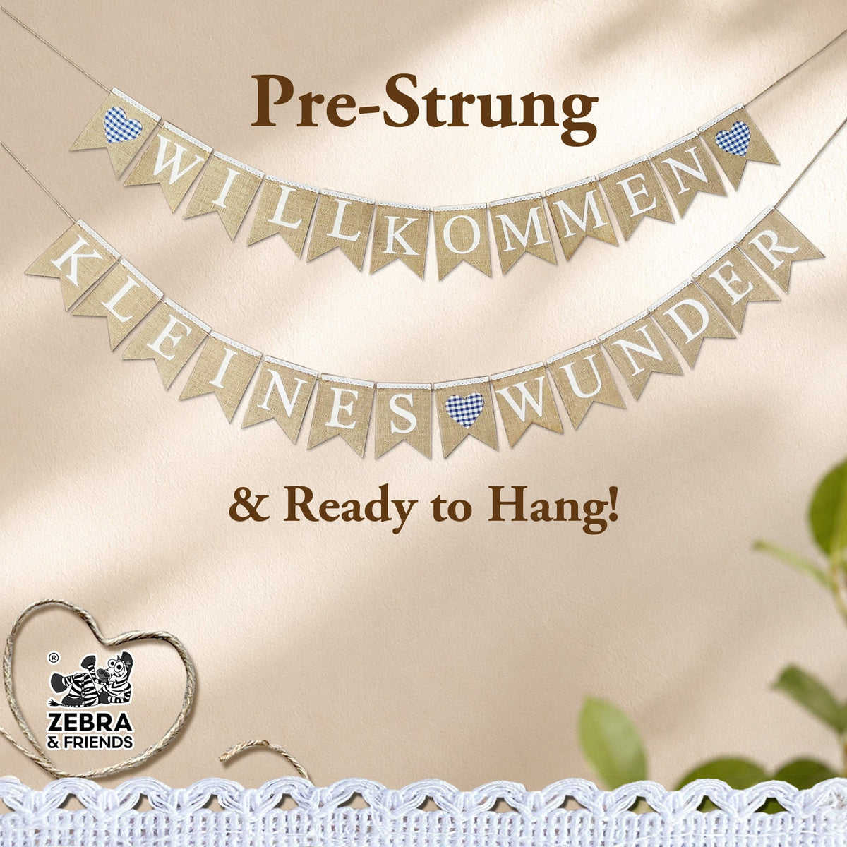 6343  "KLEINES WUNDER "banner blue -ze-line collection