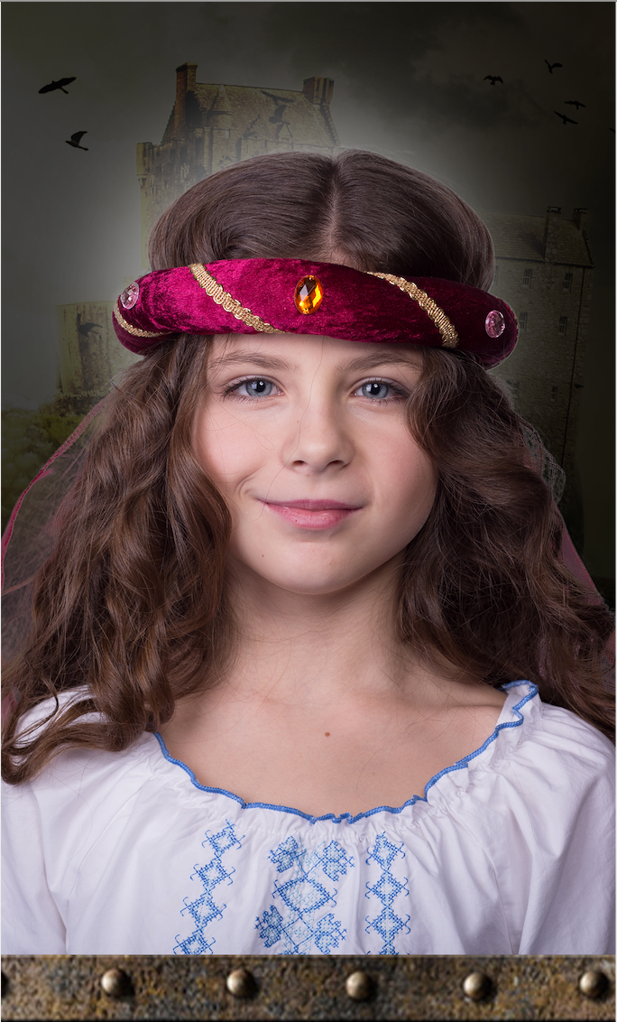 3712/8 Medieval Tiara Rosalin Burgundy - Medieval collection