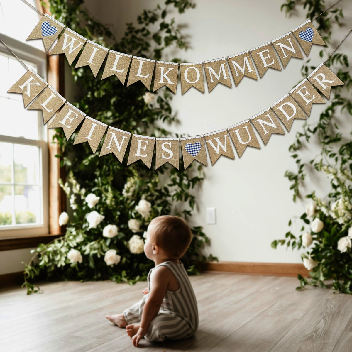 6343  "KLEINES WUNDER "banner blue -ze-line collection