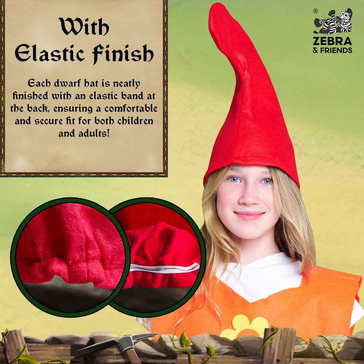 3606 Dwarf cap - Set of 10 pcs - Once upon a time collection