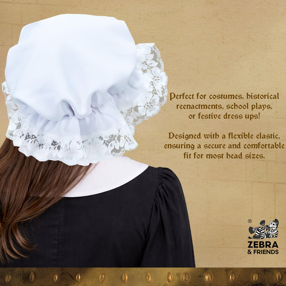 3772 Mob Cap -100% Cotton — Medieval collection