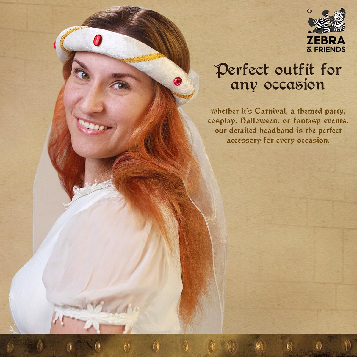 3712/1 Medieval Tiara Rosalin White - Medieval collection