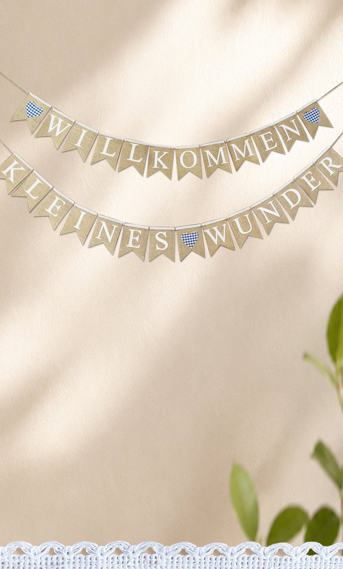 6343  "KLEINES WUNDER "banner blue -ze-line collection