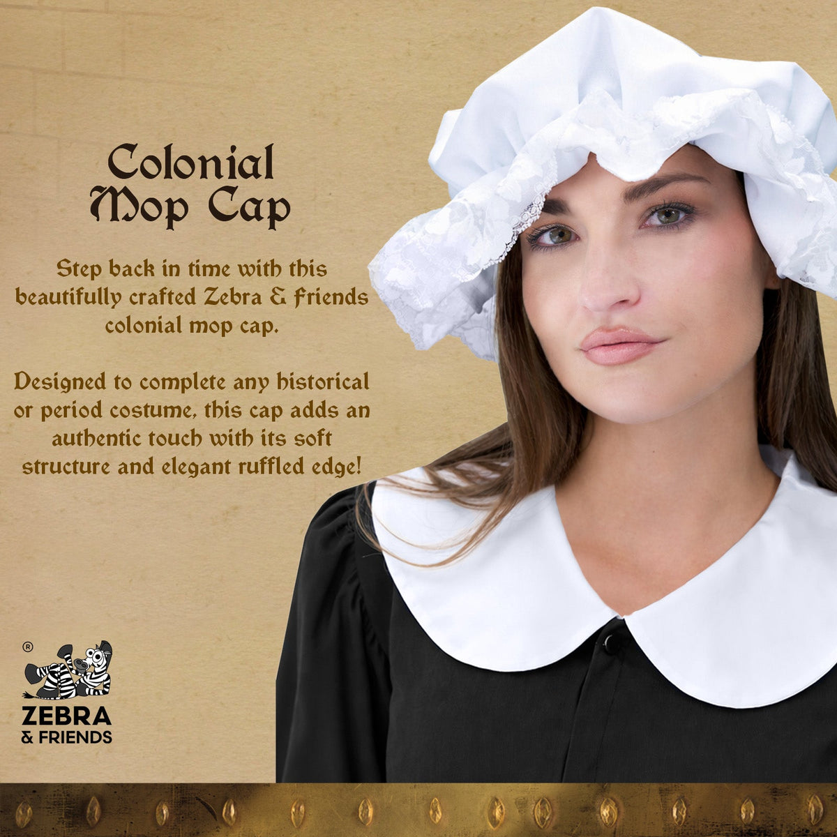 3772 Mob Cap -100% Cotton — Medieval collection